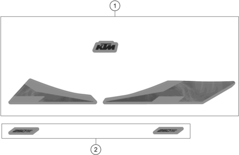 Sprängskiss: Decal – KTM 250 EXC TPI 2020