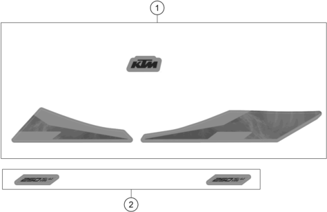 Sprängskiss: Decal – KTM 250 XC-W TPI 2020