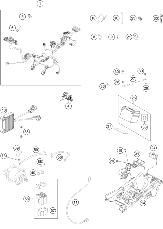 Sprängskiss: Wiring Harness – KTM 300 XC-W TPI ERZBERGRODEO 2020