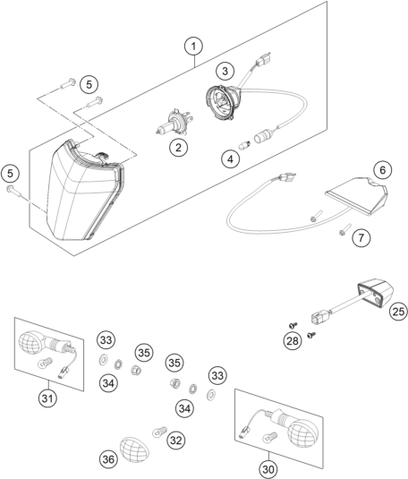 Sprängskiss: Lighting System – KTM 250 EXC TPI 2022