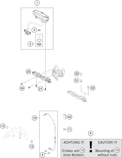 Sprängskiss: Instruments / Lock System – KTM 300 EXC CKD 2023