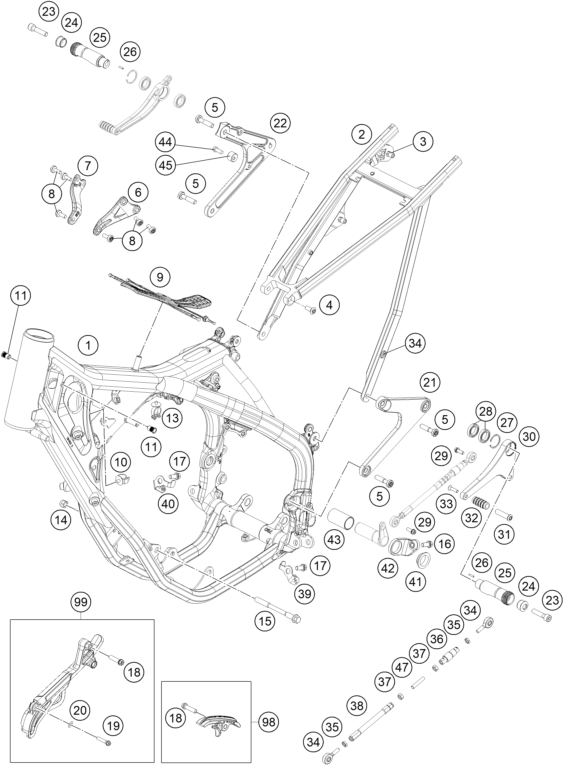 Sprängskiss: Frame – KTM RC4 R 2020