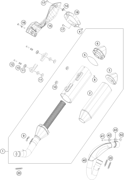 Sprängskiss: Exhaust System – KTM RC4 R 2020