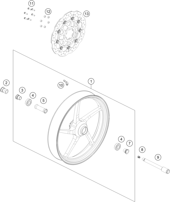 Sprängskiss: Front Wheel – KTM RC4 R 2020