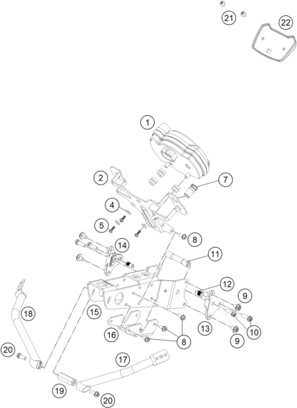 Sprängskiss: Instruments / Lock System – KTM RC4 R 2020