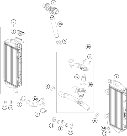 Sprängskiss: Cooling System – KTM RC4 R 2020