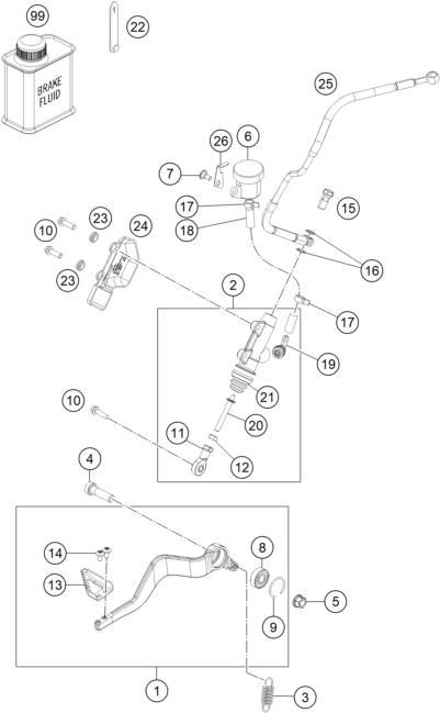 Sprängskiss: Rear Brake Control – KTM 1290 Super Adventure R 2020