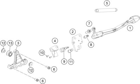 Sprängskiss: Side / Center Stand – KTM BRABUS 1300 R, black 2022