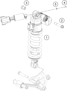 Sprängskiss: Shock Absorber – KTM KTMR2R 1290 SUPER DUKE R, orange 2023