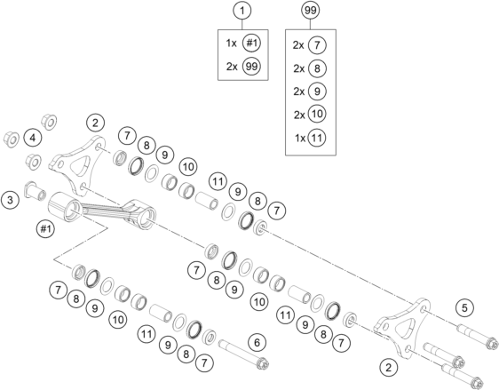 Sprängskiss: Pro Lever Linking – KTM BRABUS 1300 R, black 2022