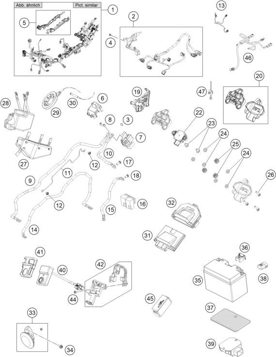 Sprängskiss: Wiring Harness – KTM 1290 Super Duke R, black 2020