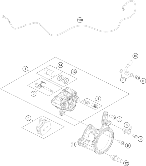 Sprängskiss: Rear Brake Caliper – KTM BRABUS 1300 R, black 2022