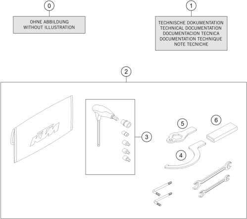 Sprängskiss: Accessory Pack – KTM KTMR2R 1290 SUPER DUKE R, orange 2023
