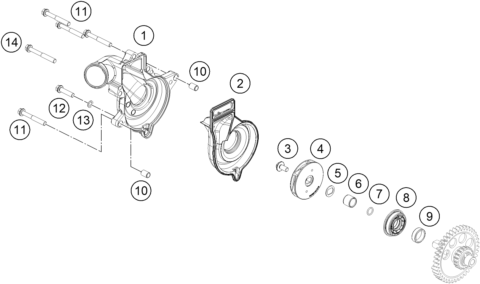 Sprängskiss: Water Pump – KTM BRABUS 1300 R, black 2022