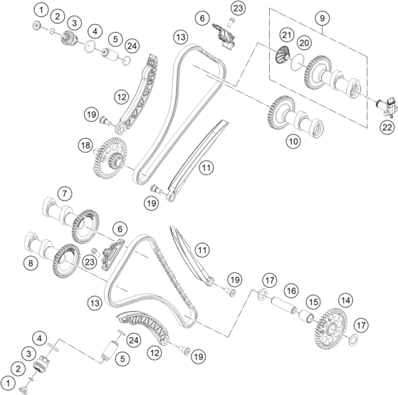 Sprängskiss: Timing Drive – KTM BRABUS 1300 R, black 2022