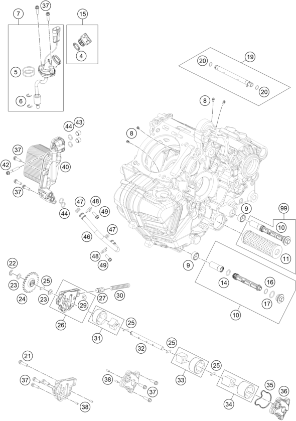 Sprängskiss: Lubricating System – KTM BRABUS 1300 R, black 2022