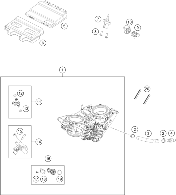 Sprängskiss: Throttle Body – KTM BRABUS 1300 R, black 2022