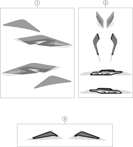 Sprängskiss: Decal – KTM 890 Duke R 2020