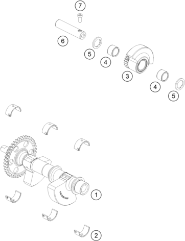 Sprängskiss: Balancer Shaft – KTM 890 SMT 2026