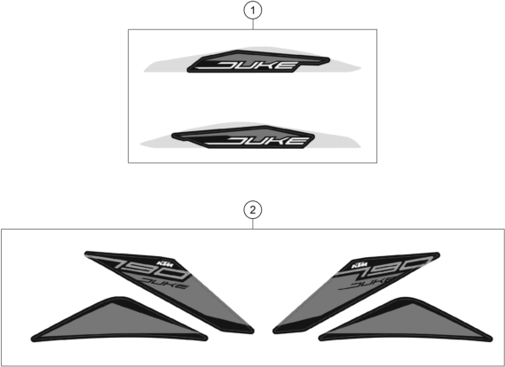Sprängskiss: Decal – KTM 790 Duke, black 2020