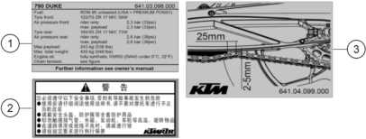 Sprängskiss: Technic Information Sticker – KTM 790 Duke, black 2020