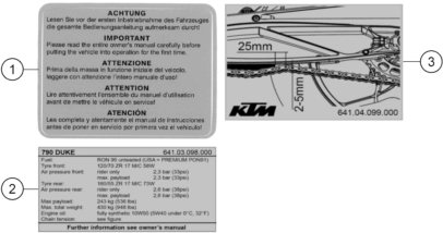 Sprängskiss: Technic Information Sticker – KTM 790 Duke, orange 2020