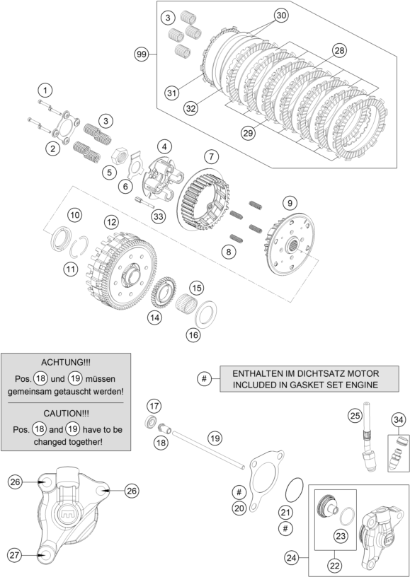 Sprängskiss: Clutch – KTM 690 Enduro R 2020