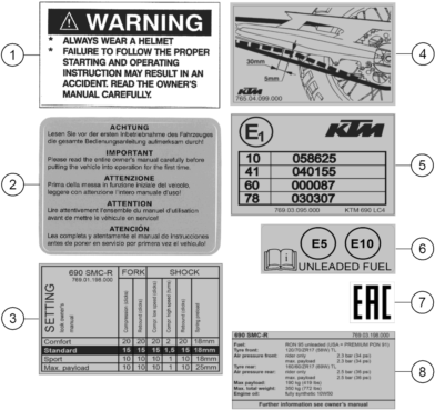 Sprängskiss: Technic Information Sticker – KTM 690 SMC R 2020