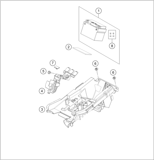 Sprängskiss: Battery – KTM 350 XCF-W 2020