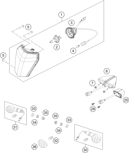 Sprängskiss: Lighting System – KTM 250 EXC-F Six Days 2020