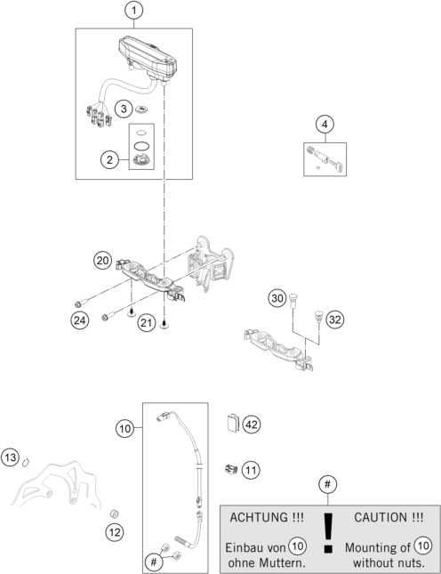 Sprängskiss: Instruments / Lock System – KTM 250 EXC-F Six Days 2020