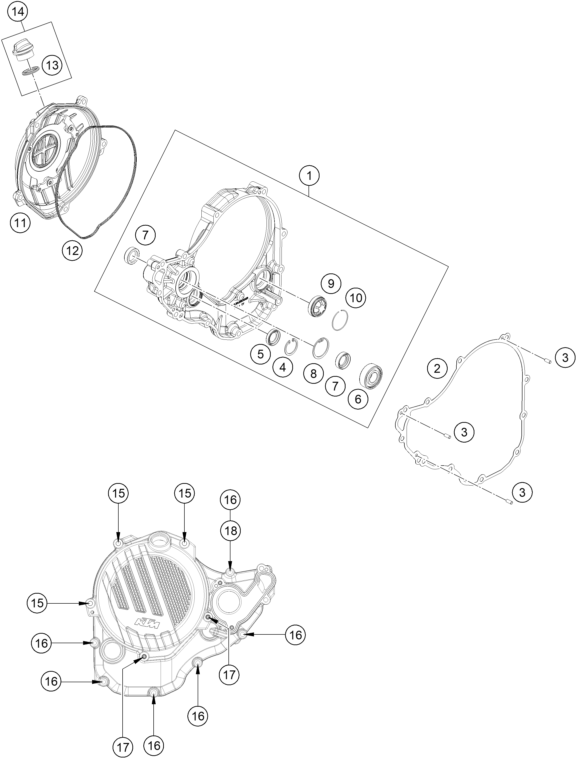 Sprängskiss: Clutch Cover – KTM 350 XCF-W 2020