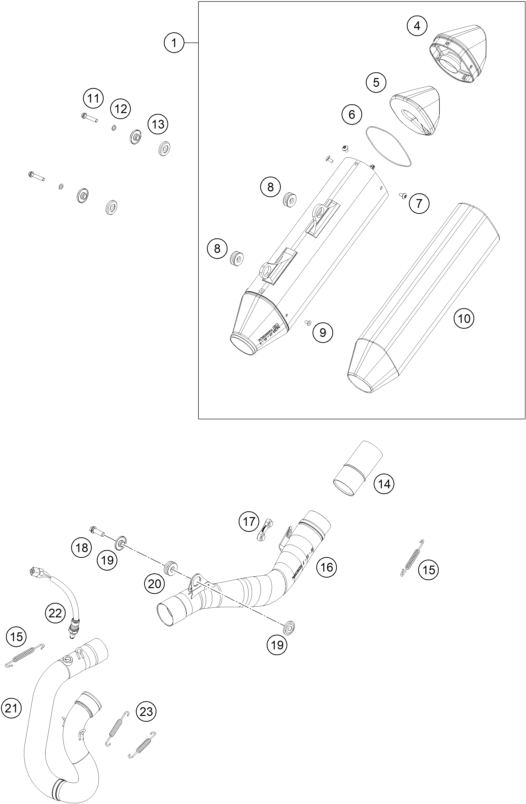 Sprängskiss: Exhaust System – KTM 250 EXC-F SIX DAYS 2022