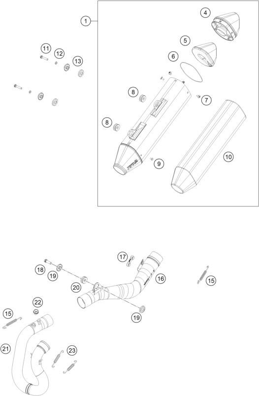 Sprängskiss: Exhaust System – KTM 350 EXC-F SIX DAYS 2022