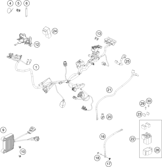 Sprängskiss: Wiring Harness – KTM 350 XCF-W 2020