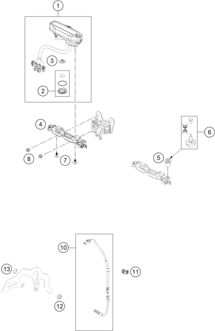 Sprängskiss: Instruments / Lock System – KTM 350 XCF-W 2020