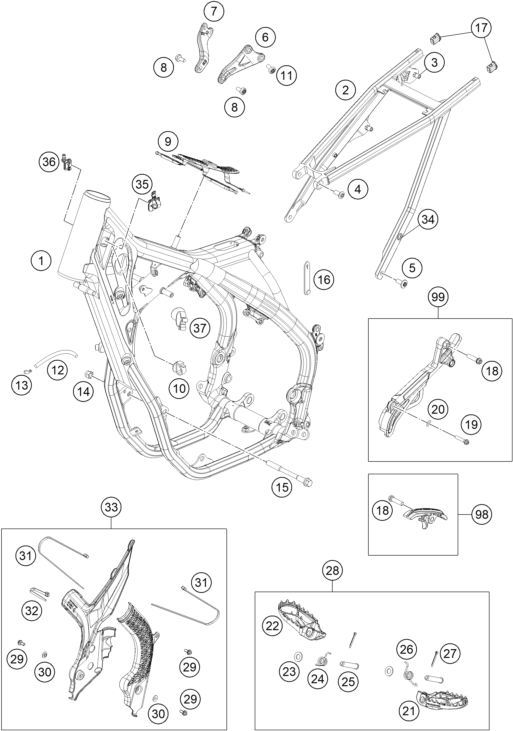 Sprängskiss: Frame – KTM 450 XC-F 2020