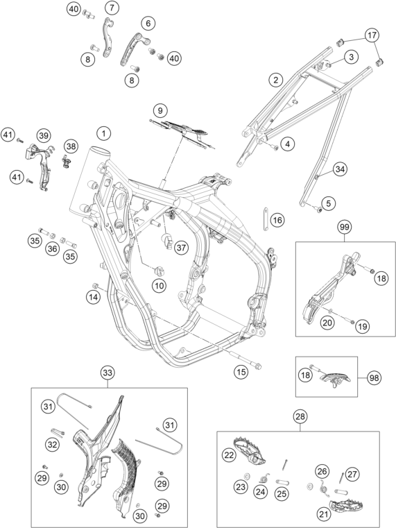 Sprängskiss: Frame – KTM 450 EXC-F Six Days 2020