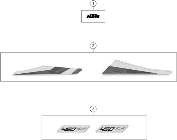 Sprängskiss: Decal – KTM 450 XC-F 2020