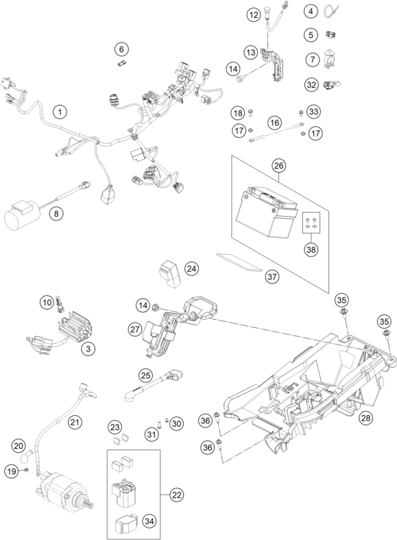 Sprängskiss: Wiring Harness – KTM 450 SX-F Factory Edition 2020