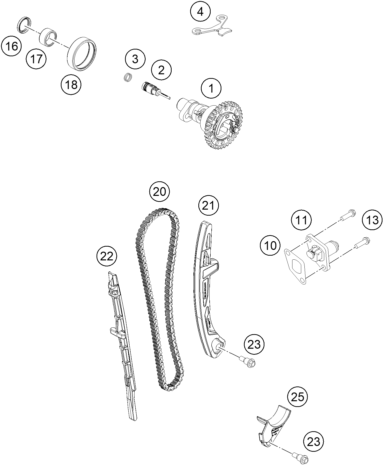 Sprängskiss: Timing Drive – KTM 500 XCF-W 2020