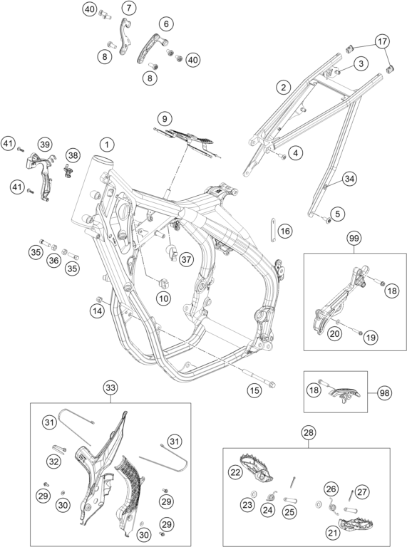 Sprängskiss: Frame – KTM 500 EXC-F 2020