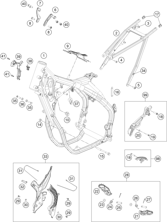 Sprängskiss: Frame – KTM 500 EXC-F Six Days 2020