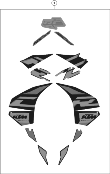 Sprängskiss: Decal – KTM RC 200, black, w/o ABS - CKD 2021