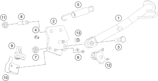 Sprängskiss: Side / Center Stand – KTM 125 DUKE, silver - B.D. 2021