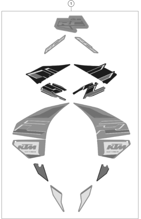 Sprängskiss: Decal – KTM RC 125, grey 2020
