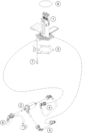 Sprängskiss: Fuel Pump – KTM RC 390, white - B.D. 2020