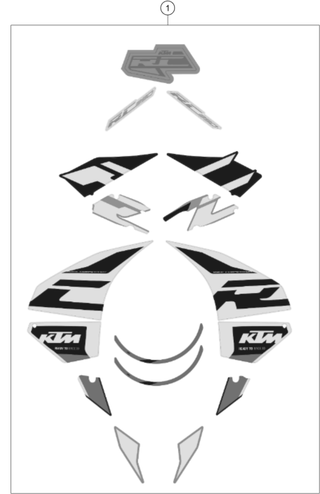 Sprängskiss: Decal – KTM RC 390, white - B.D. 2020
