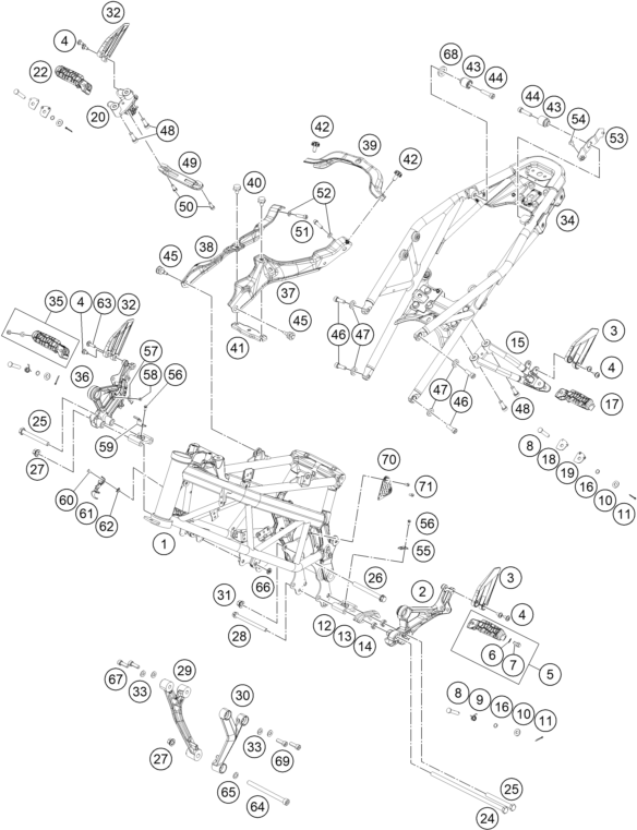 Sprängskiss: Frame – KTM 200 DUKE, white B.D. 2022