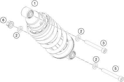 Sprängskiss: Shock Absorber – KTM 200 DUKE, blue, ABS-CKD 2026